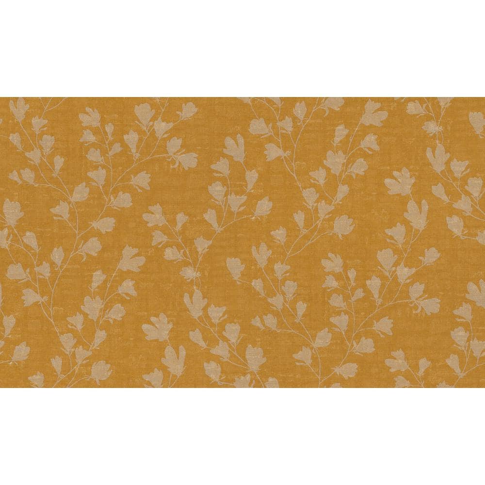 Fusion Collection Floral Trail Motif Yellow Matte Finish Non-Pasted Vinyl o