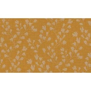 Fusion Collection Floral Trail Motif Yellow Matte Finish Non-Pasted Vinyl on Non-Woven Wallpaper Roll