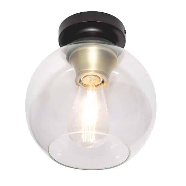 Designers Fountain - Ella 8.25 in. Industrial Vintage Bronze Medium-Base (E26) Bulb Flush Mount for Kitchens