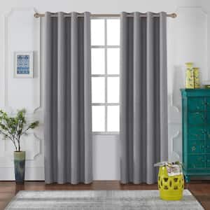 Grey Thermal Grommet Blackout Curtain - 52 in. W x 126 in. L