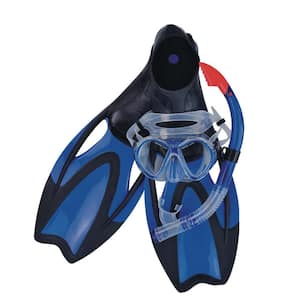 Blue Zray Teen/Young Adult Pro Scuba or Snorkeling Swimming Pool Set - Medium