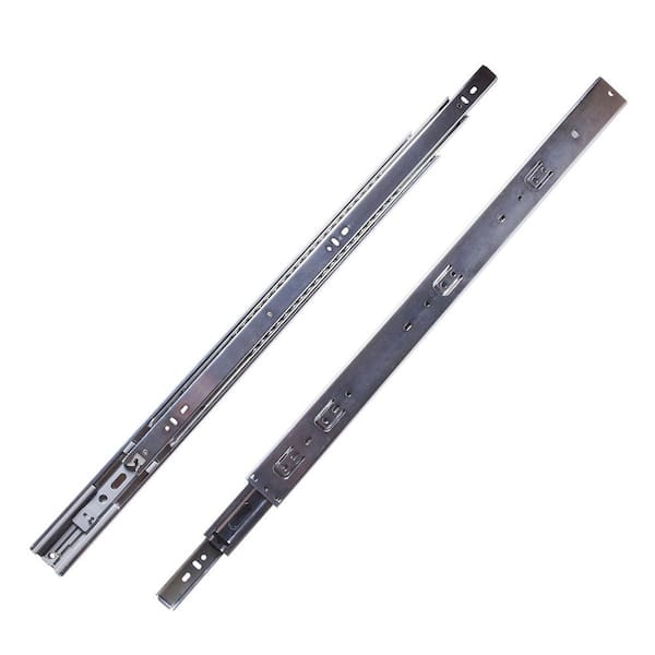 HICKORY HARDWARE Drawer Slide Side Mount Soft Close Full Extension 24 in. Cadmium Finish (1-Set of pairs)