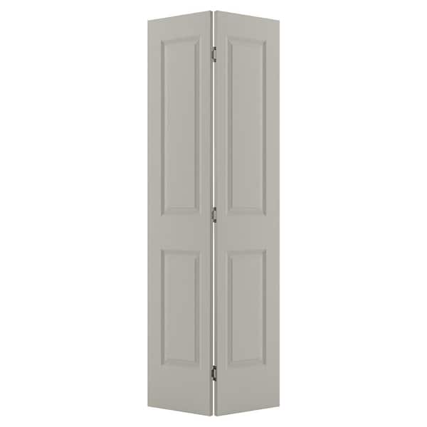 30 in. x 80 in. Carrara 2 Panel Hollow Core Vanilla Painted Molded Composite Closet Bi-Fold Door