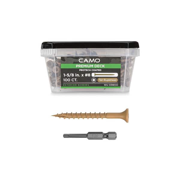 CAMO 1-5/8 in. #8 Tan Star Drive Exterior Bugle Head Wood Deck Screws (100-Count)