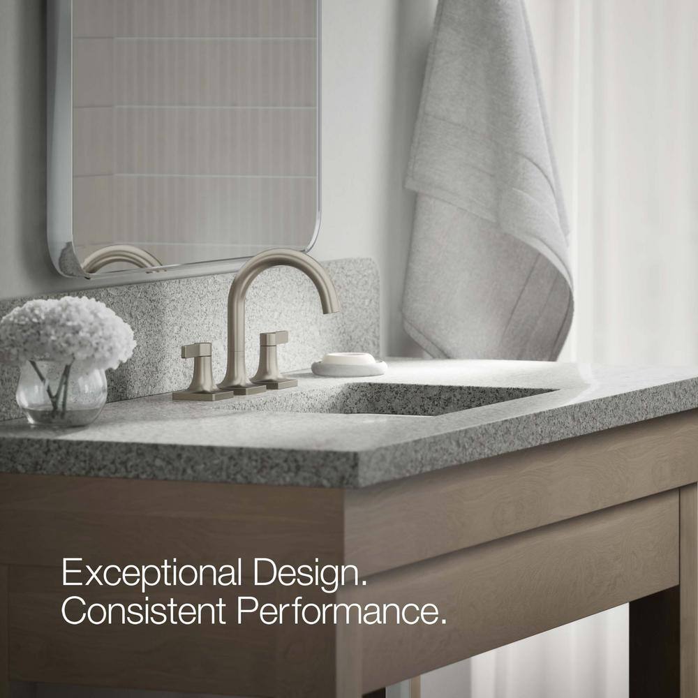 Venza Brushed Nickel Widespread Bathroom Sink Faucet with Lever Handles