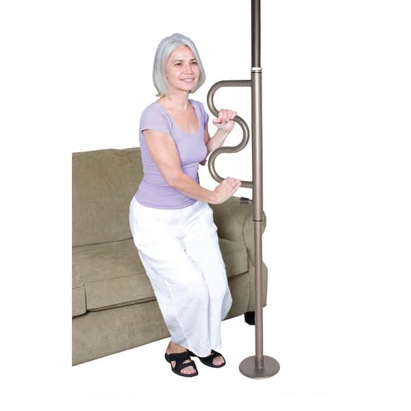 Stander Security Pole and Curve Grab Bar, Elderly Tension store Mounted Floor to Ceili