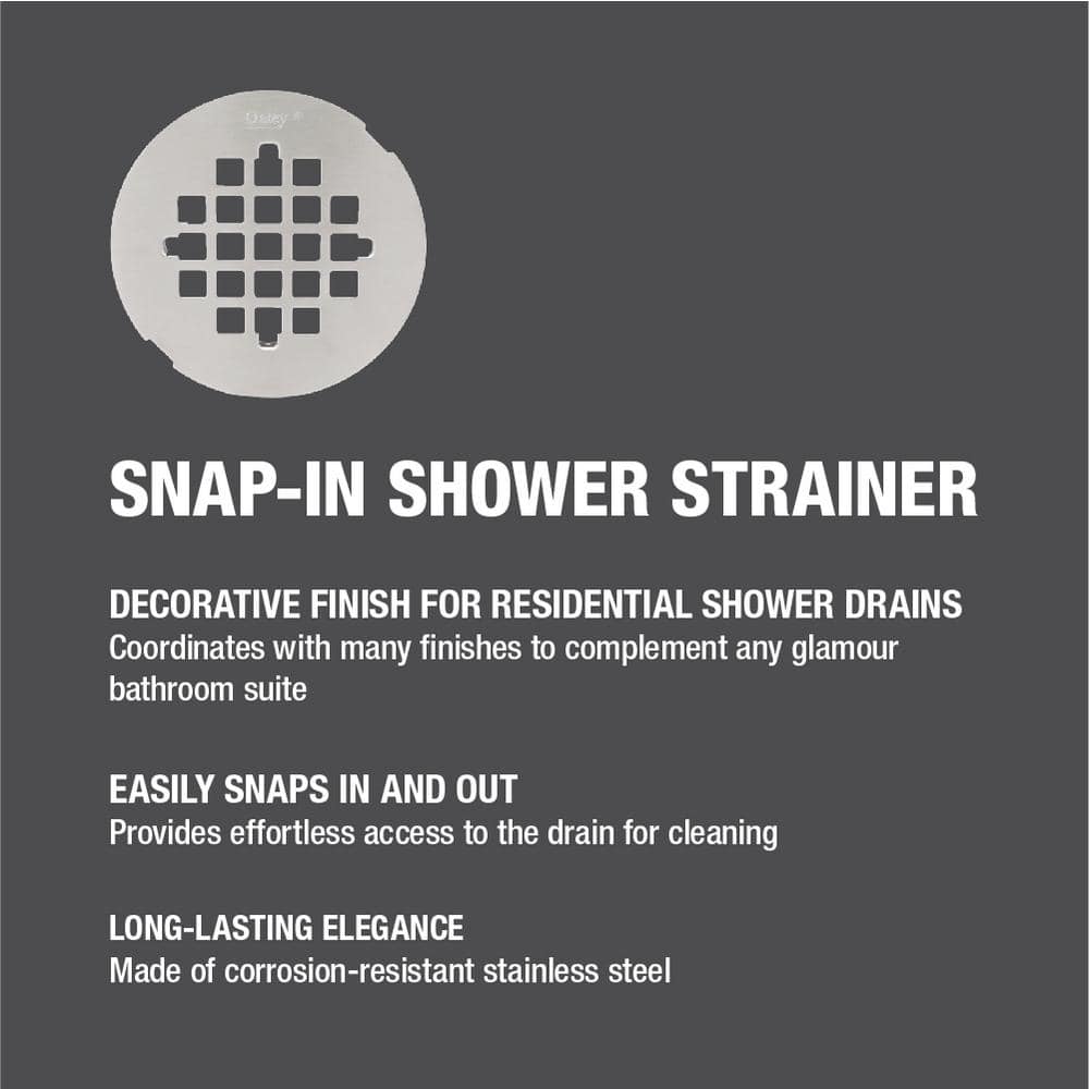 Universal 4-1/4 Inch Brushed Nickel Stainless Steel Shower Strainer