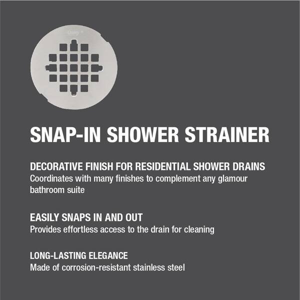 Signature Hardware 932344 Snap-In Shower Drain Strainer - Nickel, Silver