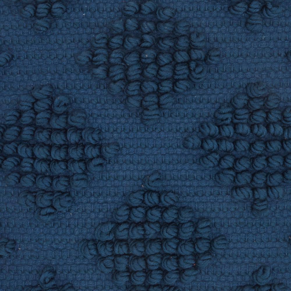 Navy Blue Woven Diamond 18" Square Cotton Throw Pillow