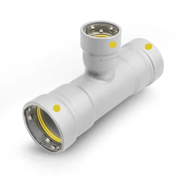 T TITANPRESS 1-1/2 in. x 1-1/2 in. x 1-1/4 in. Carbon Steel Press Reducing Tee HNBR Gas