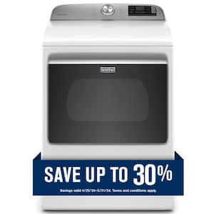 7.4 cu. ft. 240-Volt Smart Capable White Electric Dryer with Hamper Door and Advanced Moisture Sensing