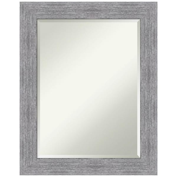 Amanti Art Bark Rustic Grey 23 in. H x 29 in. W Framed Wall Mirror