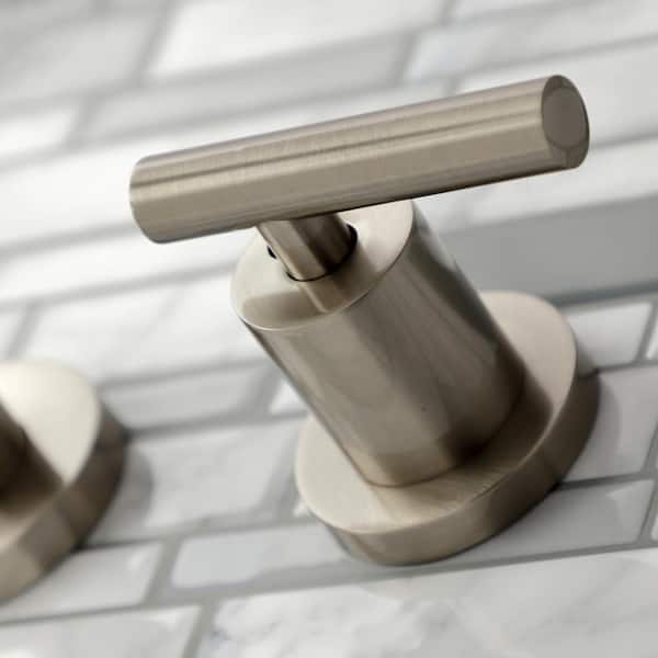 Manhattan 2-Handle Wall Mount Bathroom Faucet in Brushed Nickel