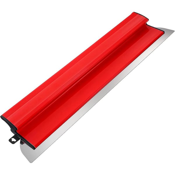 24 in. Stainless Steel Drywall Skimming Blade with Ergonomic Grip and Replaceable Semi Circular Design
