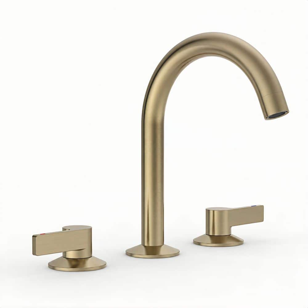 8 in. Widespread 2-Handle High Arc Bathroom Sink Faucet with Pop-Up Drain and Supply Lines in Brushed Gold price history on PriceWatchPro