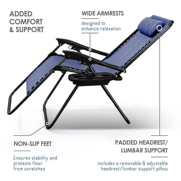 カタパルトファクトリー　ランドシップ　シエルブルー　バイヤーオブメイン HEARTH & HARBOR Blue Zero Gravity Chairs, Metal Outdoor Lawn Chair