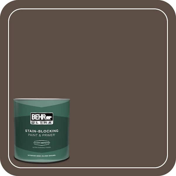BEHR ULTRA 1 qt. Home Decorators Collection #HDC-FL15-05 Warm Pumpernickel Extra Durable Semi-Gloss Enamel Interior Paint & Primer