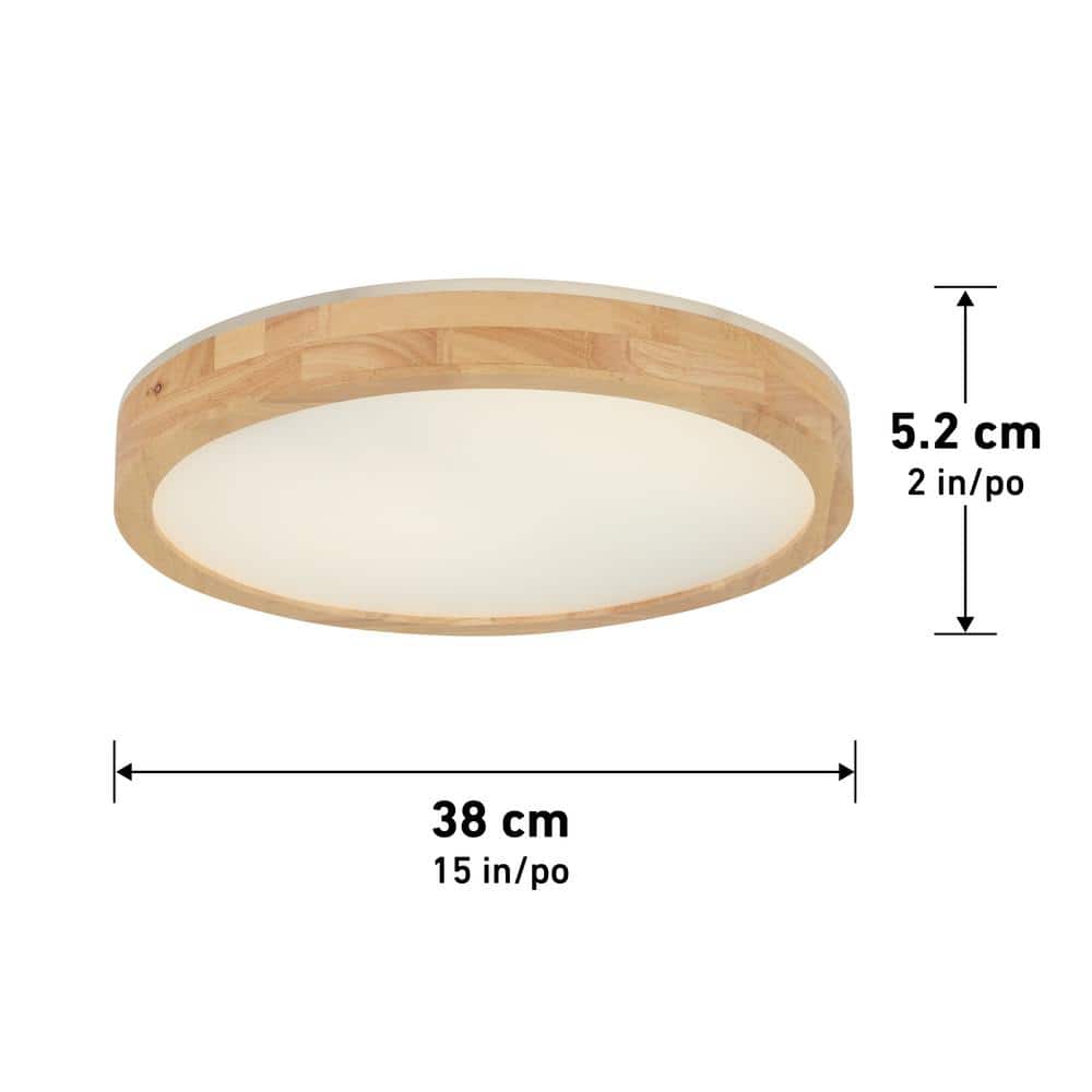 Dryad 15'' Wood and Aluminum LED Flush Mount Light