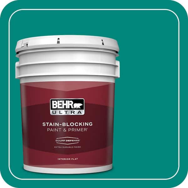 BEHR ULTRA 5 gal. #P450-7 Mystic Turquoise Extra Durable Flat Interior Paint & Primer