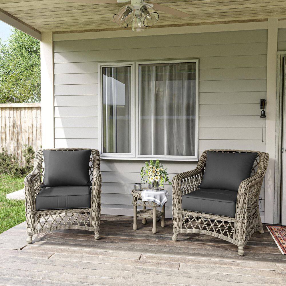 24 in. x 24 in. x 6.5 in. Outdoor Repacement Deep Seating Lounge Chair Cushion with Backrest (2-Pack) Grey price history on PriceWatchPro