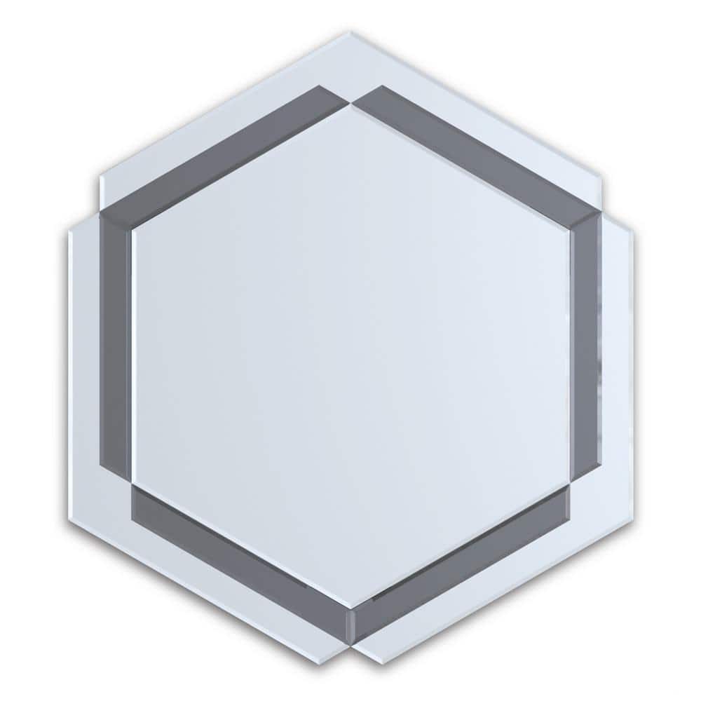 Silver Gray 28 in. W x 31.5 in. H Living Room, Bedroom, Entryway Round glas