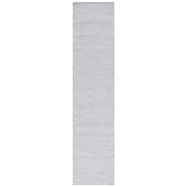 Martha Stewart 2 ft. x 9 ft. Navy Marle Crosshatch Runner Rug