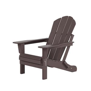 Addison Dark Brown Folding Plastic Outdoor Adirondack Chair (Set of 2)