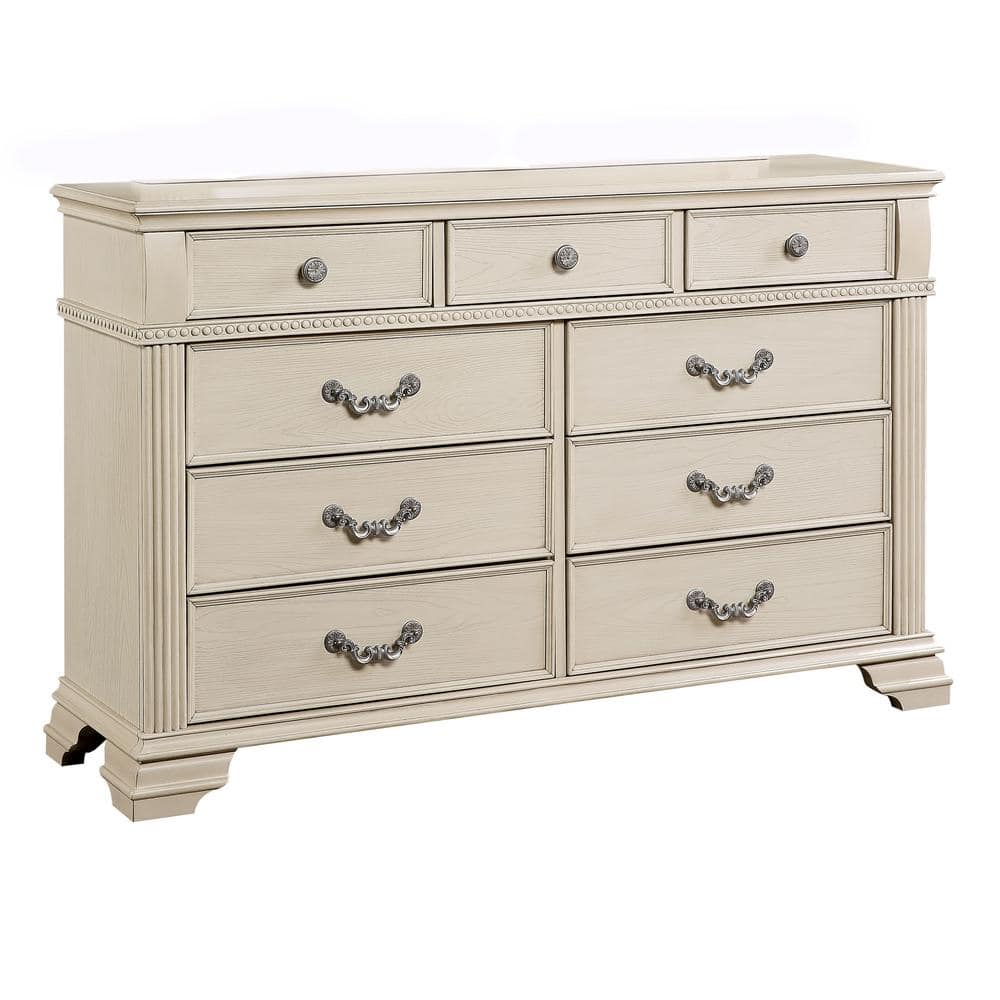 Furniture of America Erminia 9-Drawer Antique White Dresser (38.88 in ...