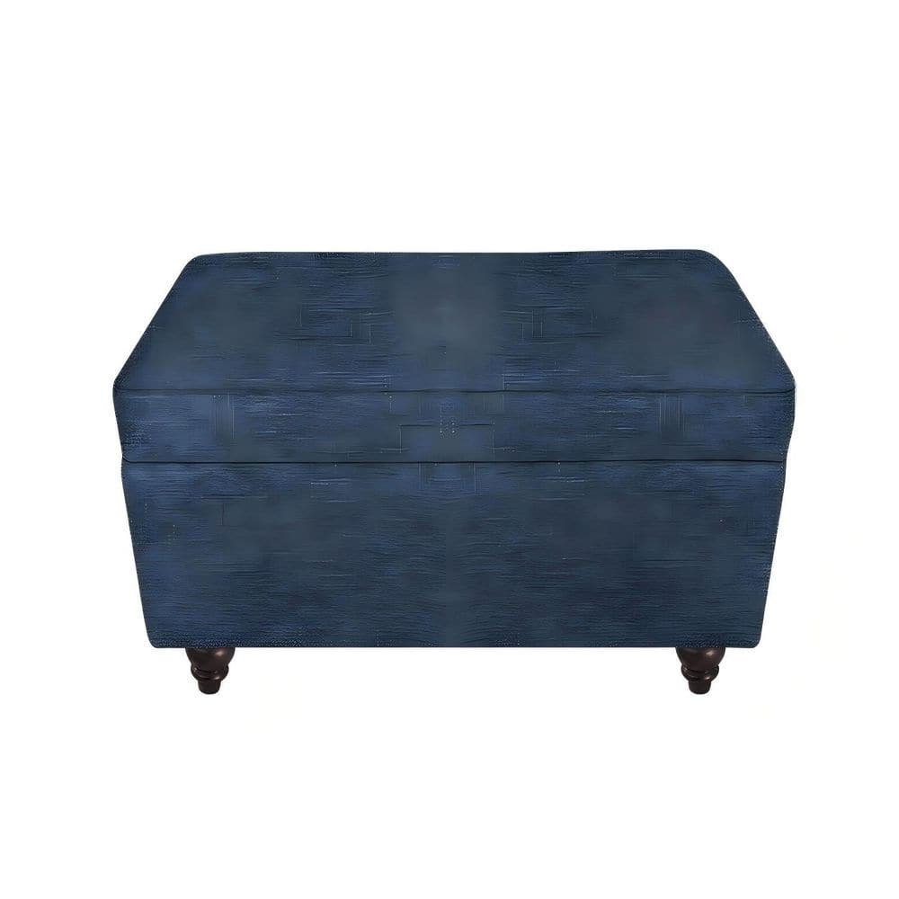 Mercury Dark Blue Chenille Storage Ottoman with Hidden Storage and Solid Wood Legs price history on PriceWatchPro