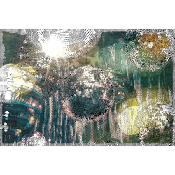 VENICE BEACH Collections Disco Balls Watercolor and Ink by Grotto Studios Unframed Graphic Print Abstract Poster Art Print 24 in. x 36 in.