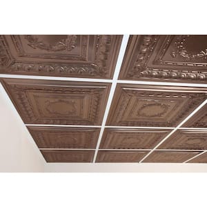 Empire Faux Bronze 2 ft. x 2 ft. Lay-in or Glue-up Ceiling Panel (Case of 6)