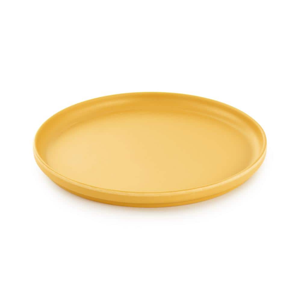 Yellow Gold Round Melamine Dinnerware Set, Service for 4