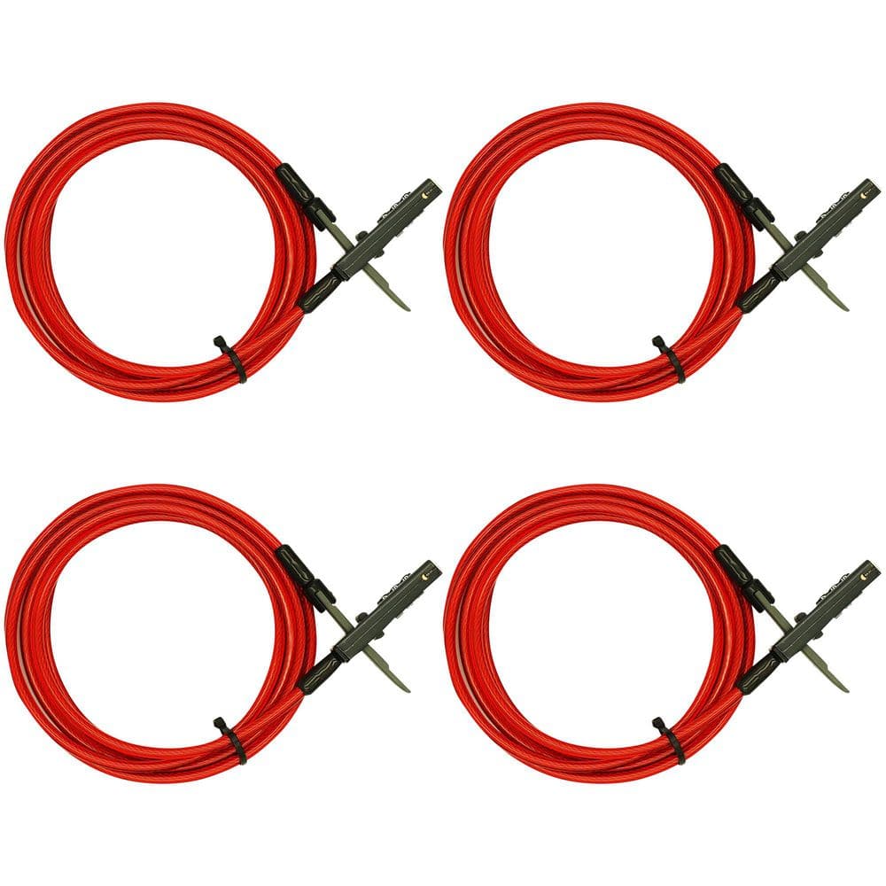 OTTER, Integrated Combination Deterrence Cable Lock, 10 ft. x 6 mm Braided Steel with Red Vinyl Coating - 4-Pack price history on PriceWatchPro
