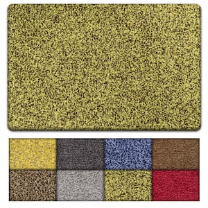 Solid Front Doormat, Super Absorbent. 24 in X 36 in (Light Brown / Yellow)