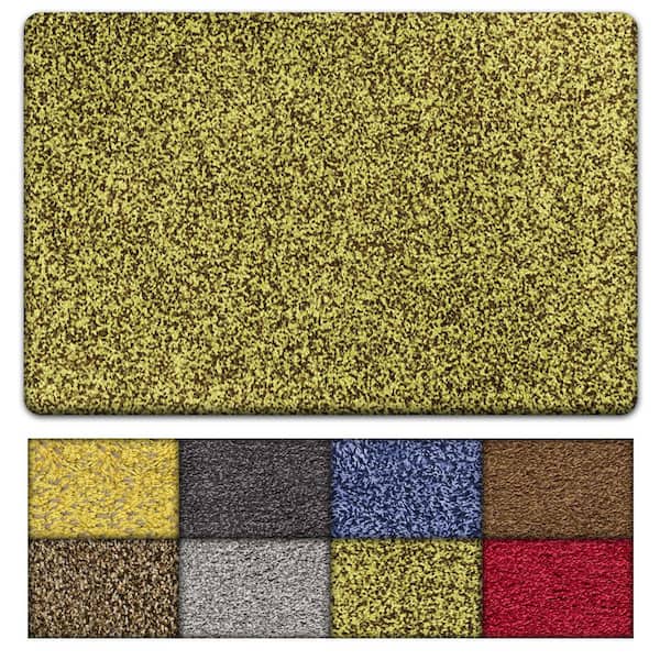 Kaluns Solid Front Doormat, Super Absorbent. 24 in X 36 in (Light Brown / Yellow)