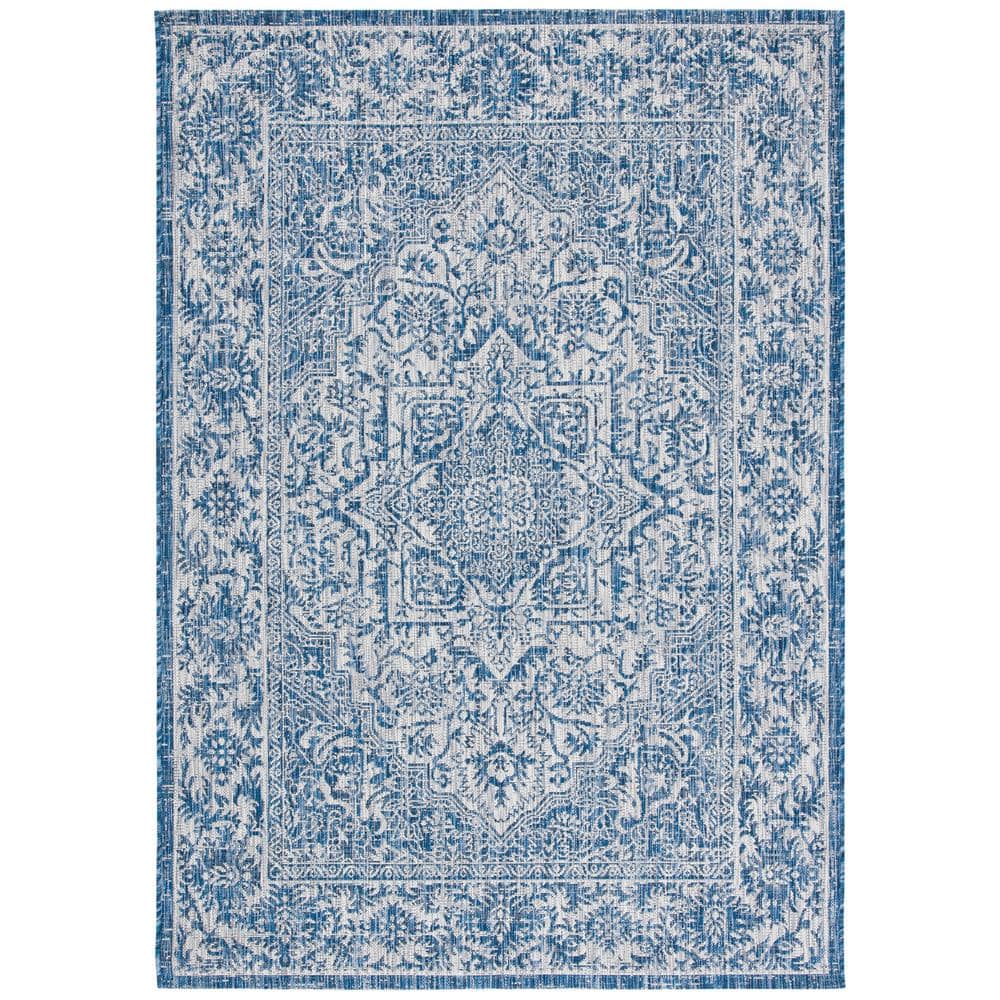 Gray Rectangular 8' x 10' Easy Care Synthetic Rug