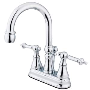 Templeton 4 in. Centerset 2-Handle Bathroom Faucet with Brass Pop-Up in Polished Chrome