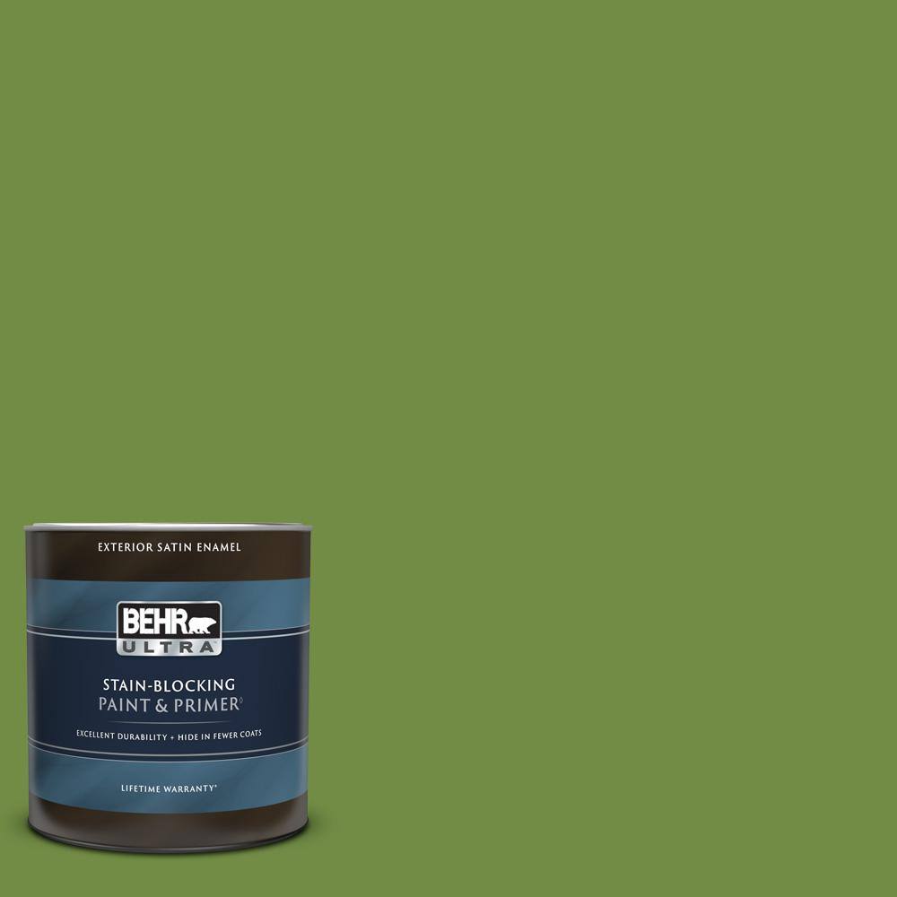 BEHR ULTRA 1 qt. 420D6 Thyme Green Satin Enamel Exterior Paint