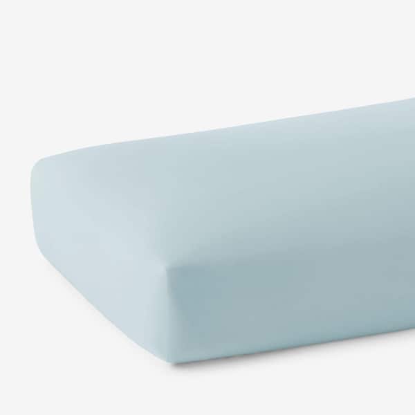 Company Cotton Garment Wash Cloud Blue Cotton Percale Twin Fitted Sheet