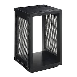 Northfield Admiral Weave 15.5 in. Black Square Particle Board End Table with Shelf
