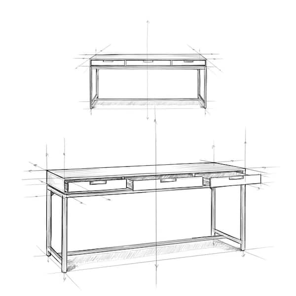 Simpli Home Banting Wide Desk in White