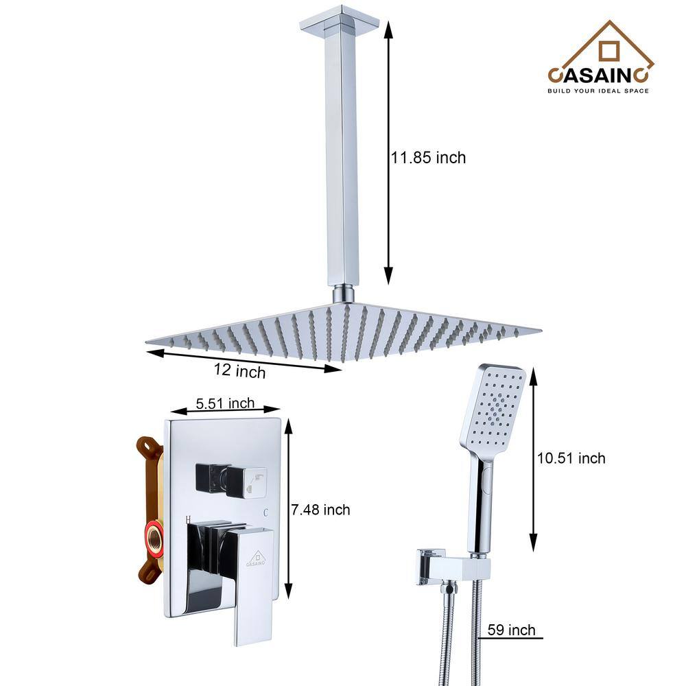 Chrome Dual Function Rainfall and Handheld Shower System