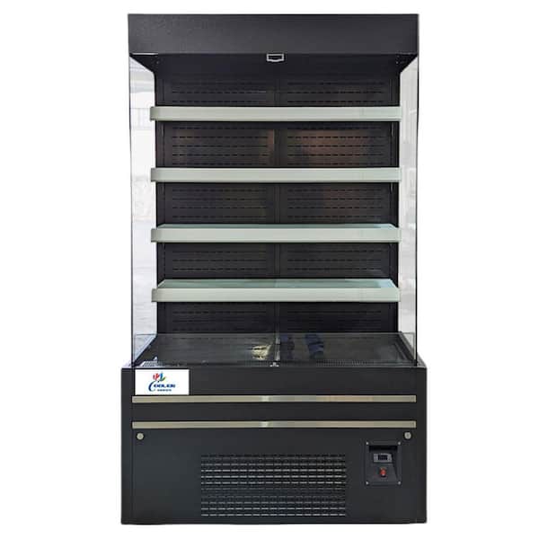 48 in. W 27 cu. ft. Commercial Open Air Merchandiser Refrigerator-Black-Coated Stainless Steel