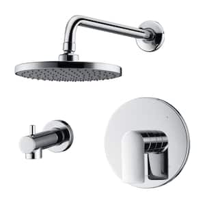 Wedge Single Handle 1-Spray Tub and Shower Faucet 1.8 GPM with Pressure Balance in. Polished Chrome (Valve Included)