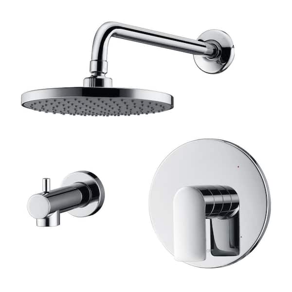 Ultra Faucets Wedge Single Handle 1-Spray Tub and Shower Faucet 1.8 GPM with Pressure Balance in. Polished Chrome (Valve Included)