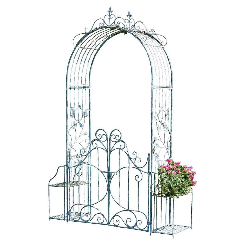 Zaer Ltd. International 97.63 in. x 64.2 in. Metal Garden Arbor