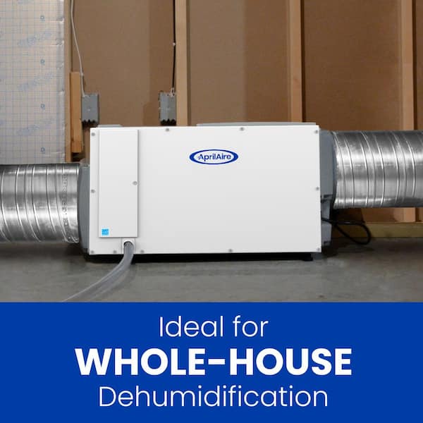 E080 80pt. 4400 sq. ft. Bucketless Dehumidifier in. Gray for Whole House, Basement, Crawlspace, ENERGY STAR