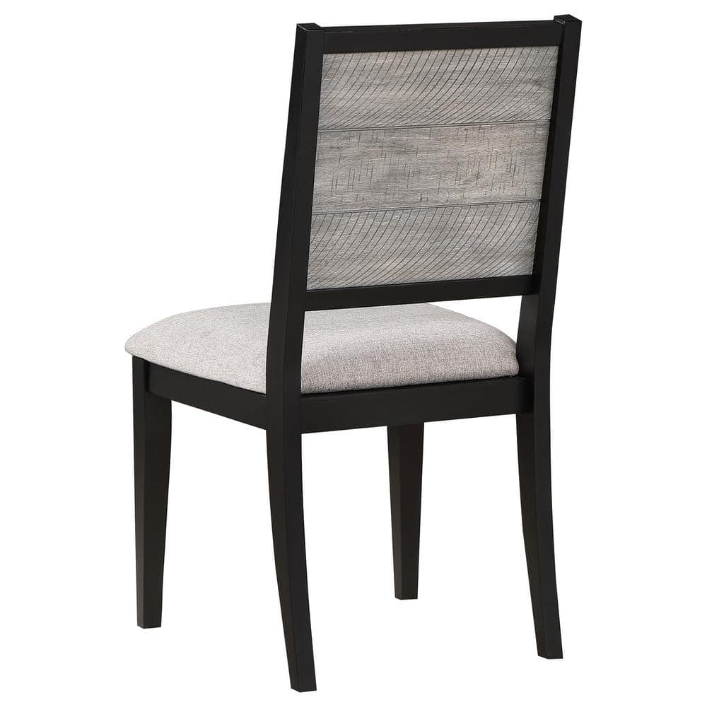 Gray Upholstered Rustic Side Chair with Wood Frame