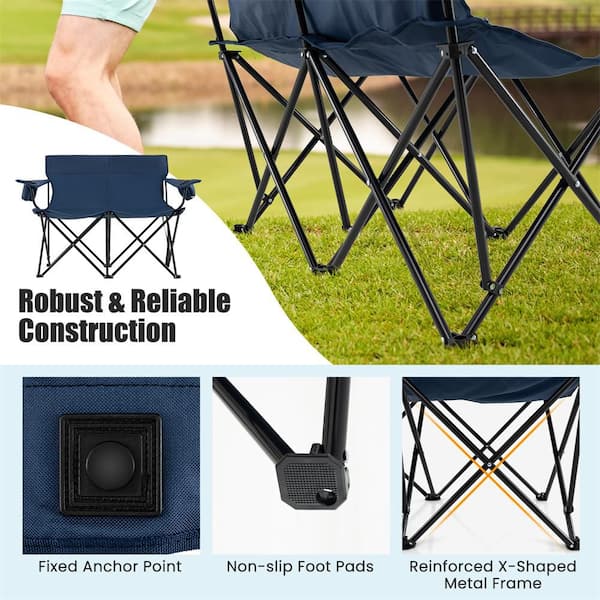 HONEY JOY Oversized Double Camping Chair 2-Person Outdoor Heavy