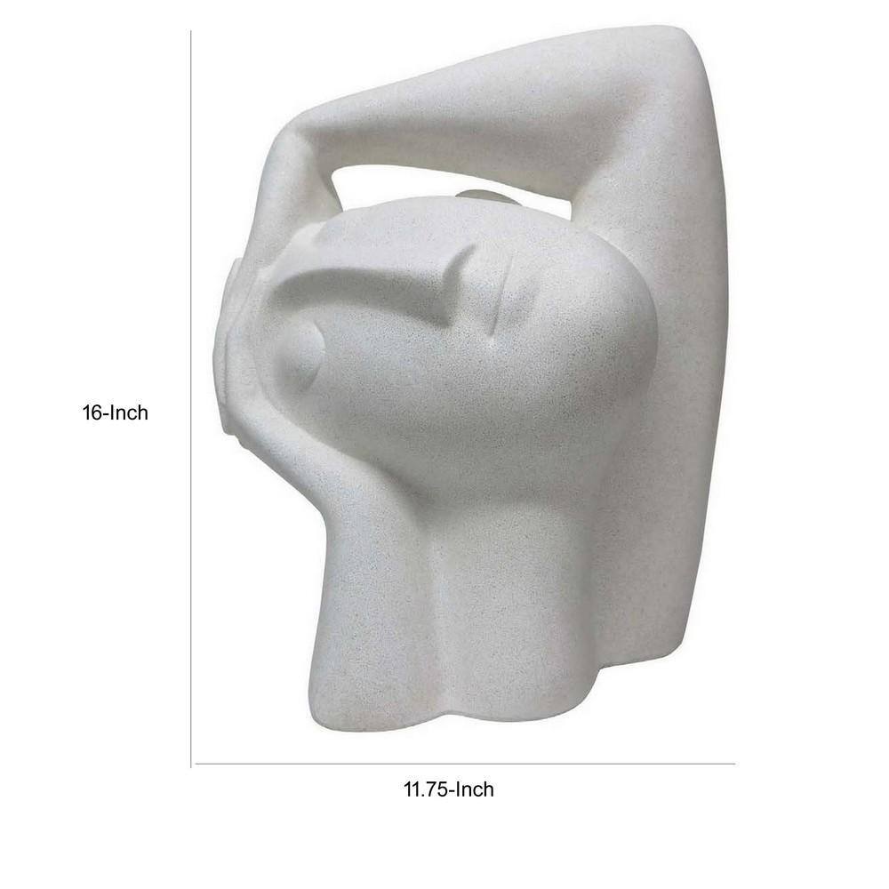 16-Inch White Resin Contemporary Head Figurine Statuette